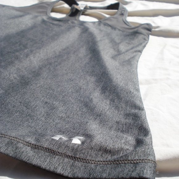 Women's Under Armour Racerback Grey Tank Top - Picture 4 of 4